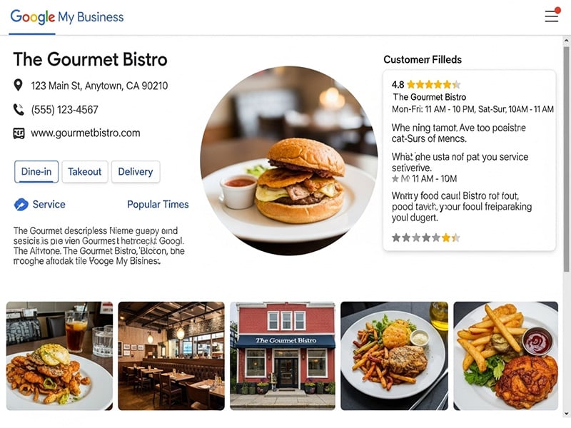 Local businesses highlighted in Google’s Local Pack with map and reviews