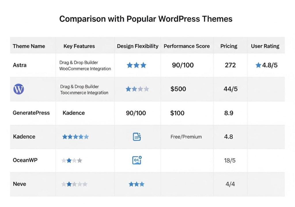 Comparison with Popular WordPress Themes