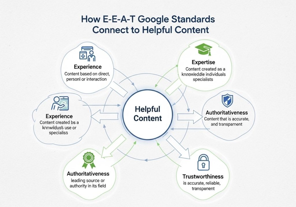 How E-E-A-T Google Standards Connect to Helpful Content