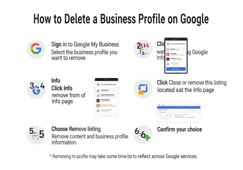 How to delete a business profile on Google step by step tutorial