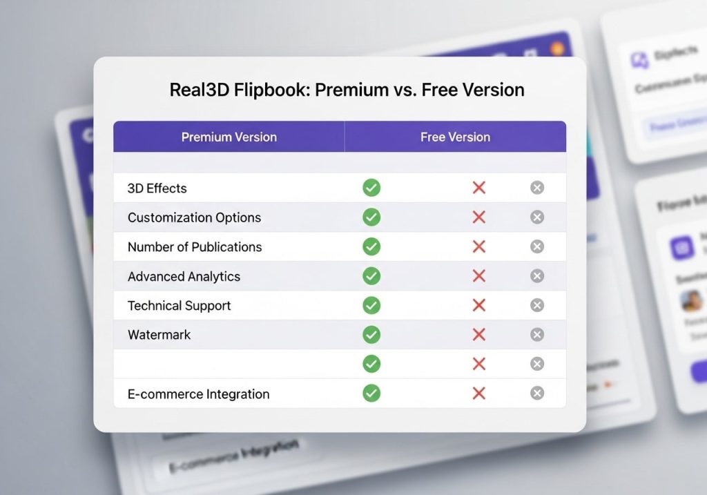 Real 3D Flipbook Premium vs Free Version