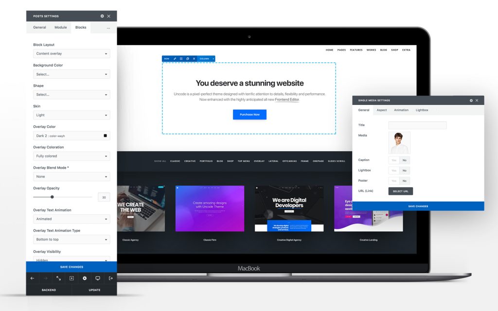Using the Frontend and Backend Editor